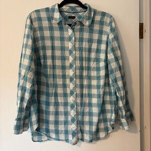 Talbots Plaid Button Down‎ Shirt Womens Size 1X